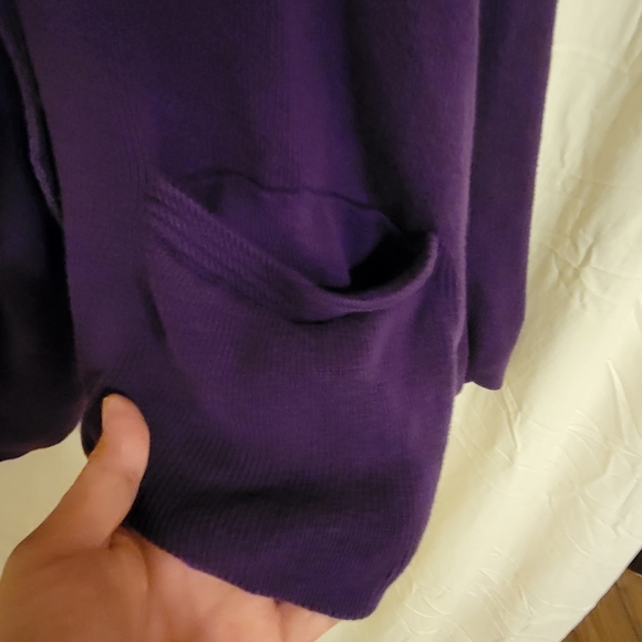 Chaps Classic Purple 100% Cotton Button Down Sweater Size XL - Picture 11 of 15